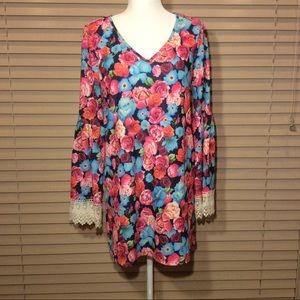 Summer Floral Dress with Bell Sleeves